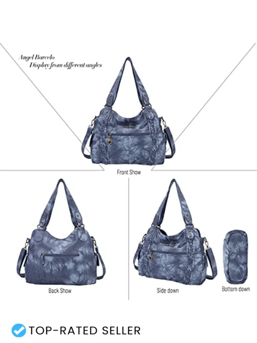 PU Leather Hobo Tote Crossbody Shoulder Bag Ladies Handbag Purse (NO COLOR)
